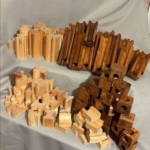 Wooden Marble Track 95 Plus Pieces Ideal Toys Amaze’n’Marbles